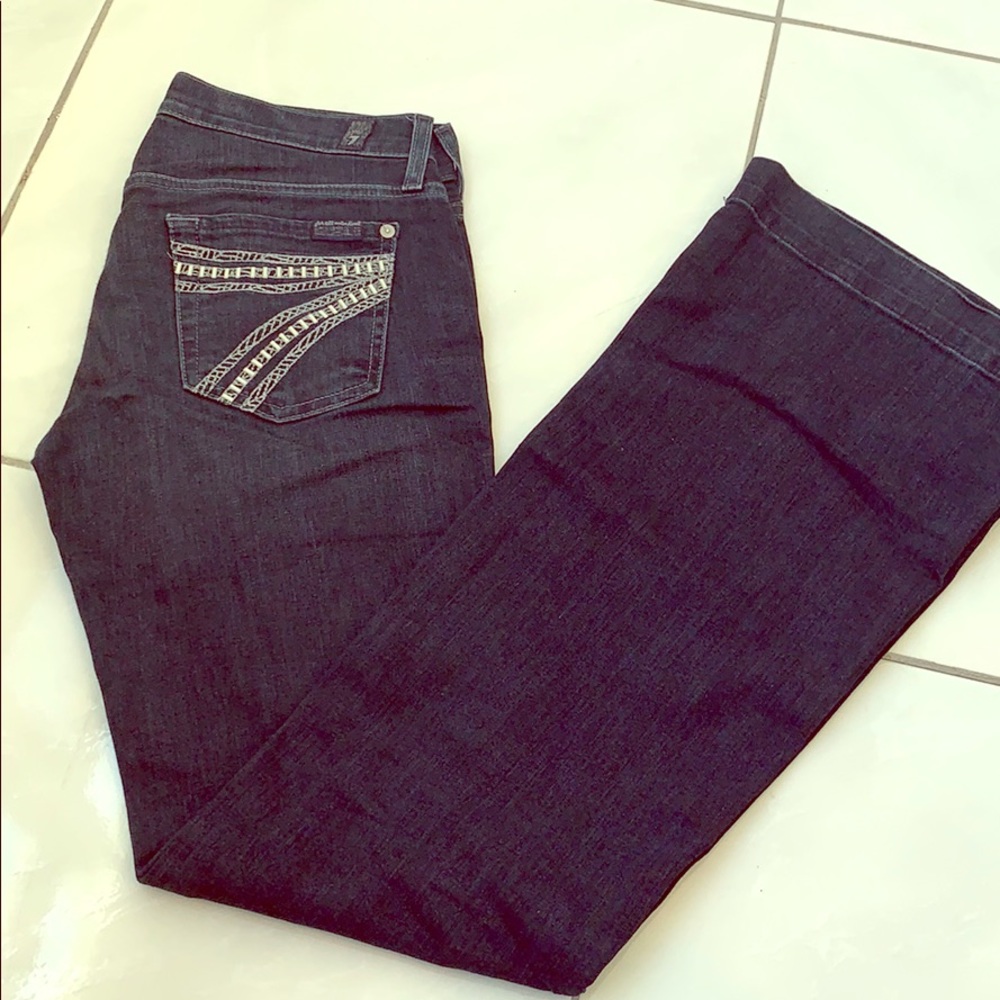 7 for all mankind dojo jeans. Low rise, flare leg